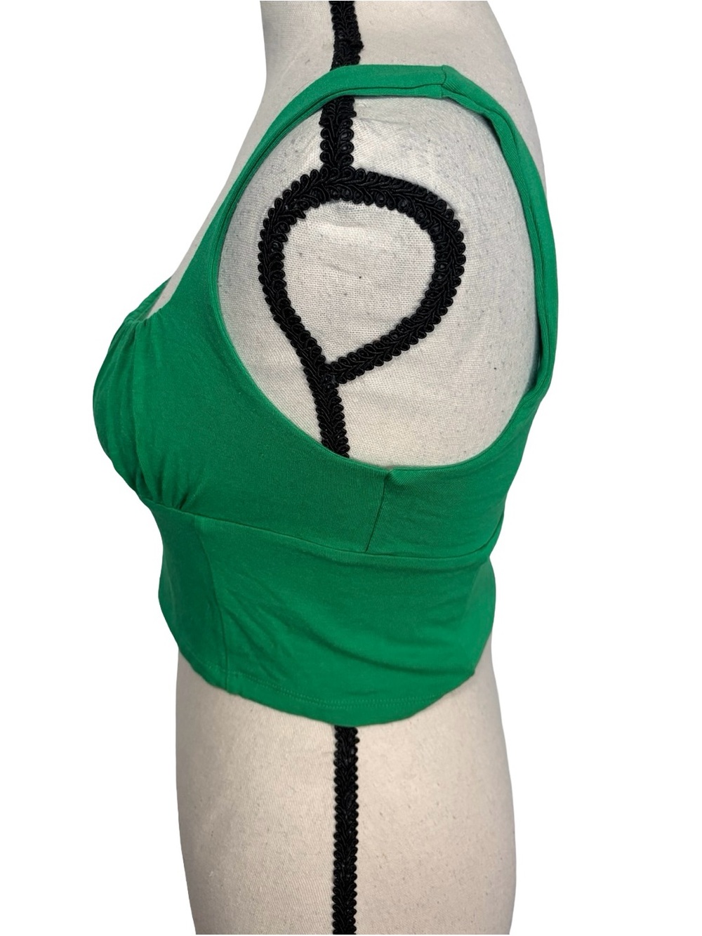 Wilfred Free Aritzia Green Ruched Bust Cropped Tank Top Size Small - Picture 2 of 10